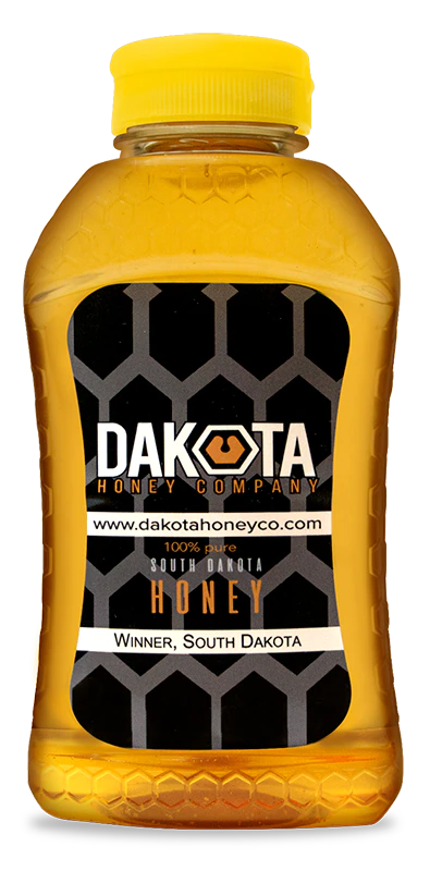 A bottle of Dakota honey.