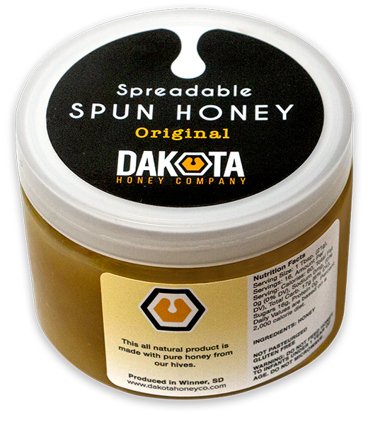 A jar of original spun honey from Dakota Honey Co.