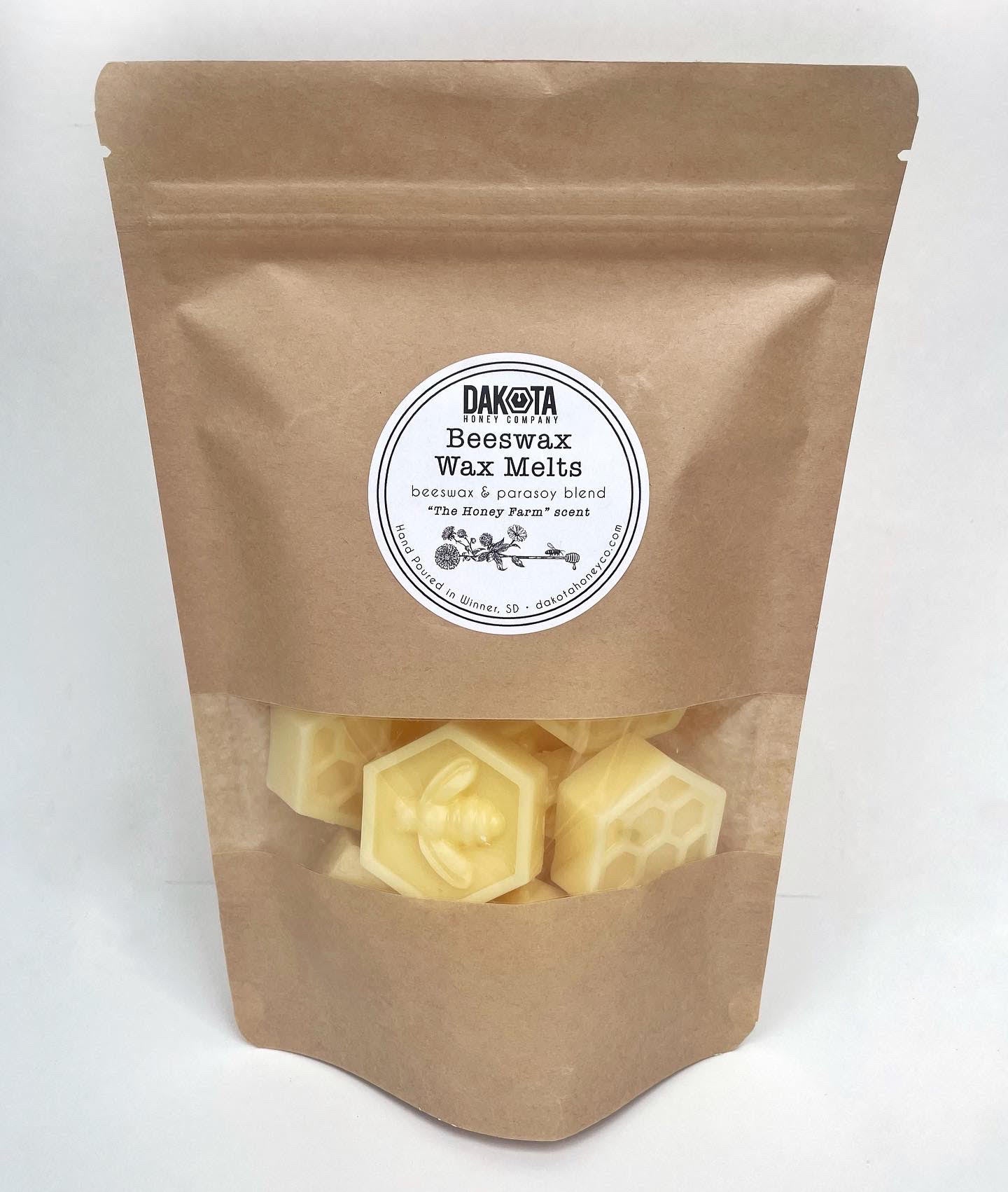 A brown bag of beeswax wax melts from Dakota Honey Co.